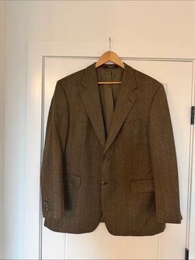 YSL vintages Men's Brown Two-Button 95% Wool 5% cashmere Sports Coat